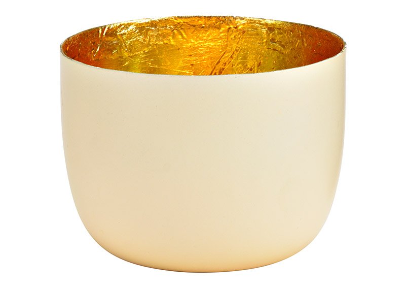 Lanterna in metallo Beige, oro (c/h/d) 10x8x10cm