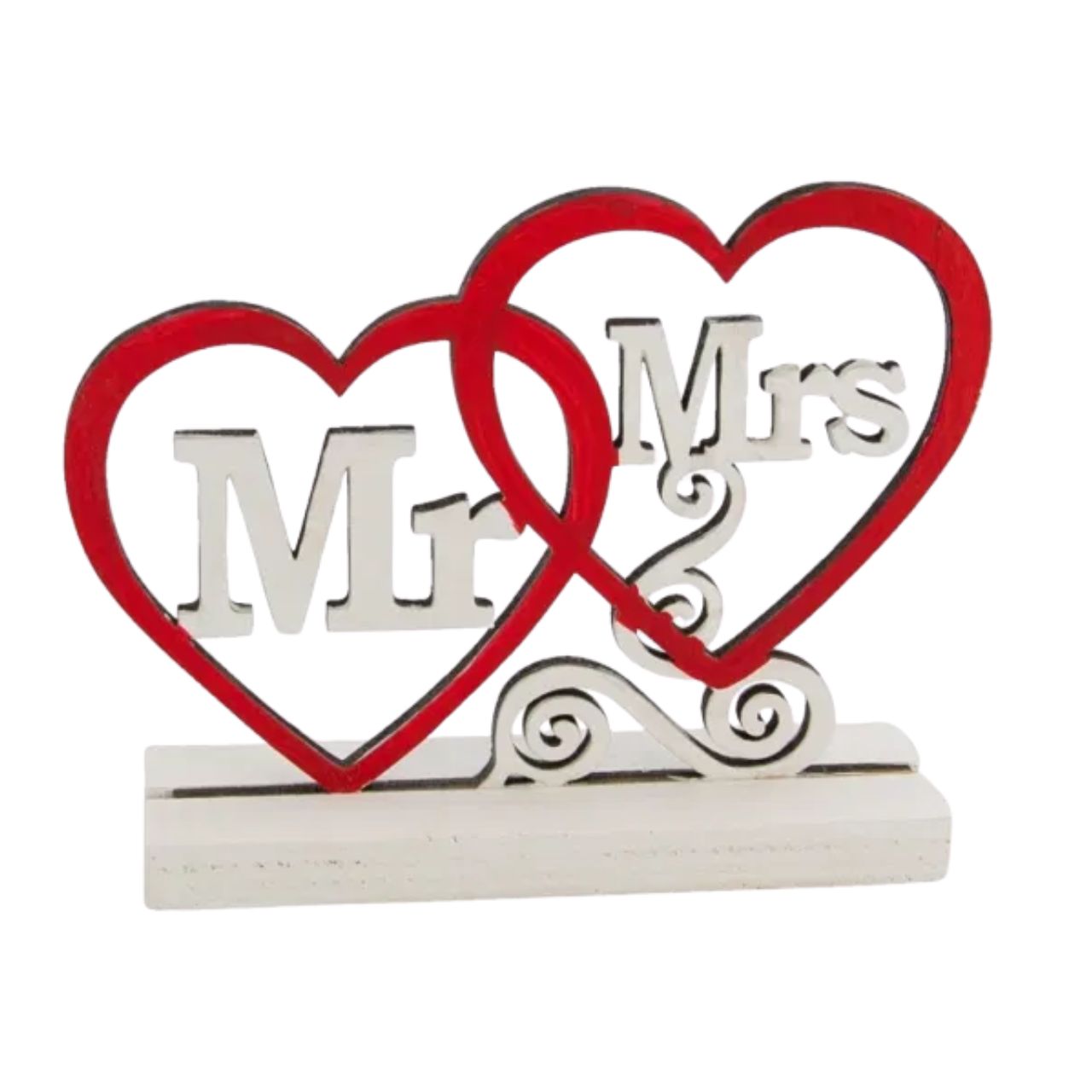 Deko-Herz, Herz-Deko, Mr & Mrs, Halterung, Schmuckfigur