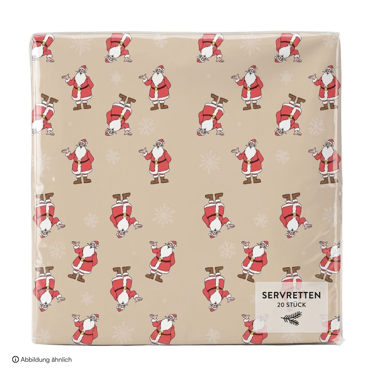 Weihnachtsmann & Co. KG Serviette 3-lagig aus Papier/Pappe, Beige/Rot (B/H) 33x33cm servietten, weihnachtsmotiv, beige, tafelkleidung, papierservietten, weihnachtsservietten, servietten, papierservietten, beige, weihnachtsmotiv