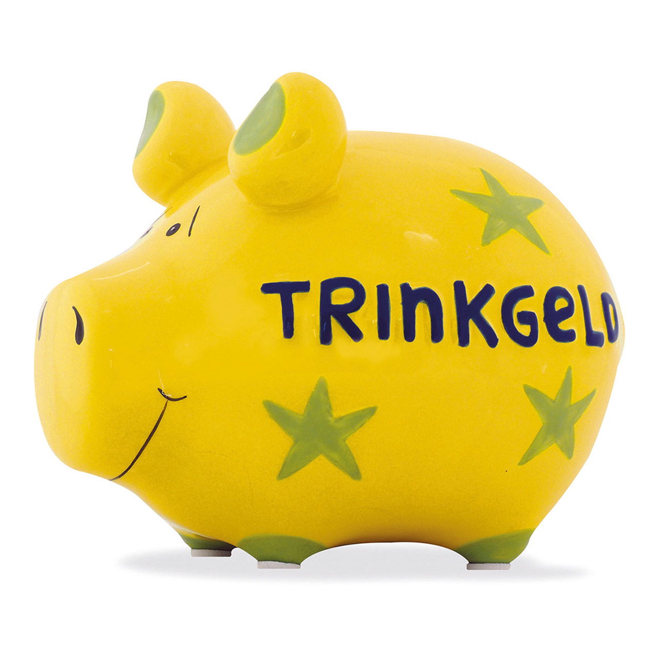 KCG Sparschwein "Trinkgeld" aus Keramik, Gelb (B/H/T) 12,5x9x9 cm Kleinschwein Sparschwein, Spielzeug