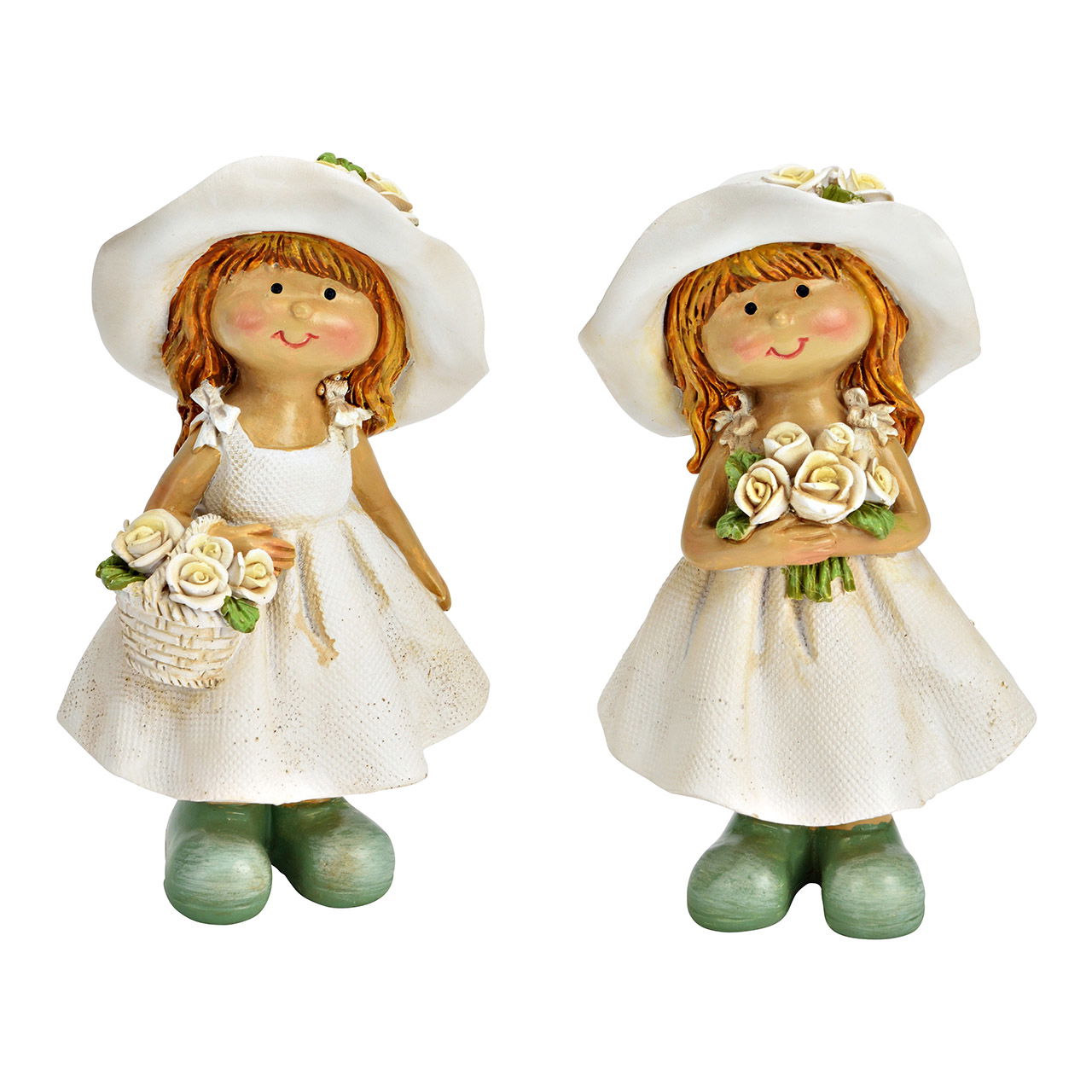 Mädchen aus Poly weiß 2-fach, (B/H/T) 8x14x7cm Mädchen aus Poly weiß 2-fach, (B/H/T) 8x14x7cm