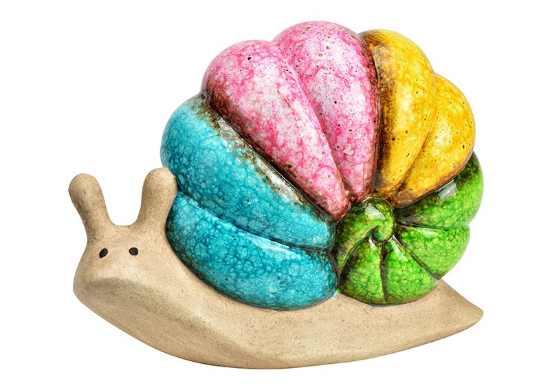 Snail rainbow ceramic colorful (W/H/D) 19x20x15cm