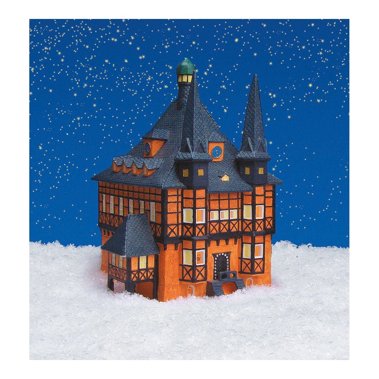 Hôtel de ville de Wernigerode/Harz en porcelaine, L17 x P15 x H26 cm