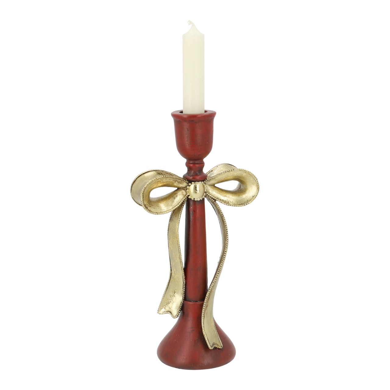 Kerzenhalter Schleife aus Poly Bordeaux (B/H/T) 12x26x8cm Kerze, Kerzenständer