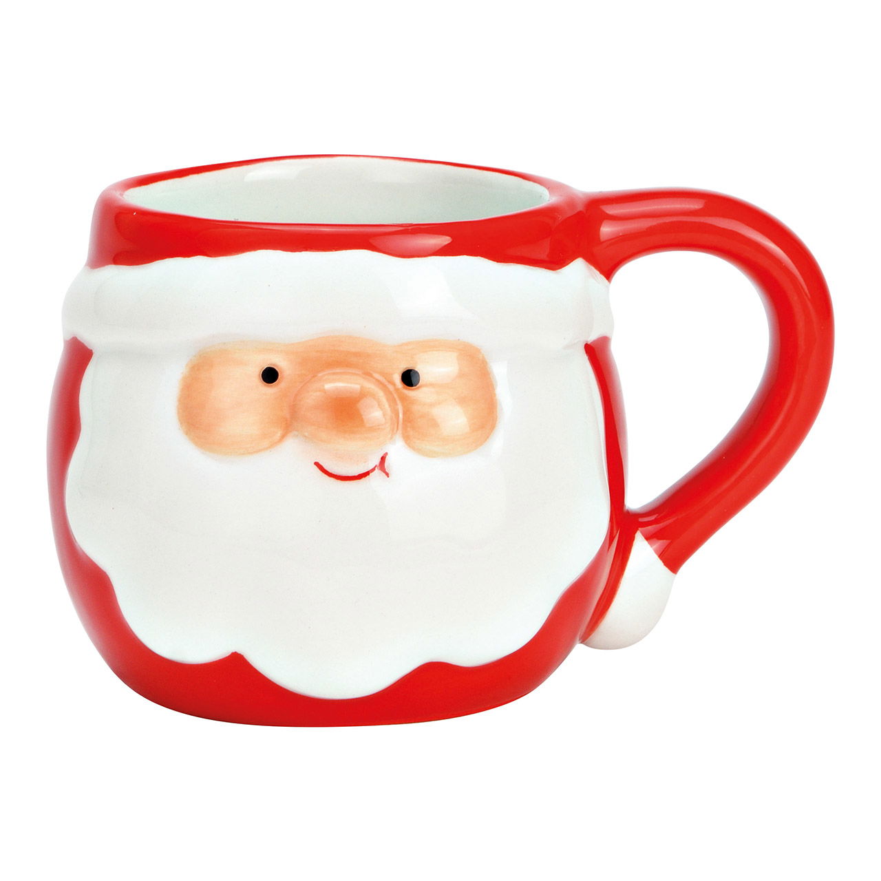 3D espressokopje kerstman keramiek rood (B/H/D) 10x6x7cm