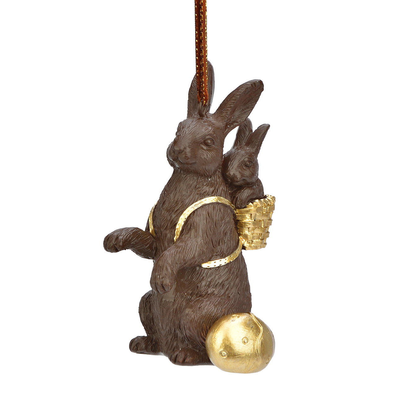 Hase Anhänger, Kleiner Anhänger, Basket Tasche?, Objekt Hase, Goldfarbene Details