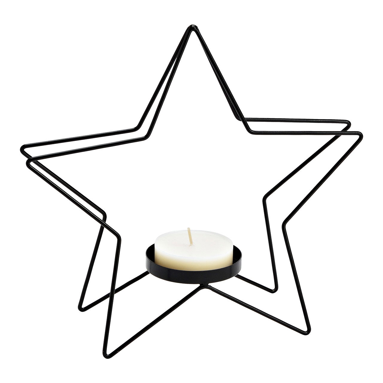 Candleholder Star metal black (W/H/D) 24x23x8cm