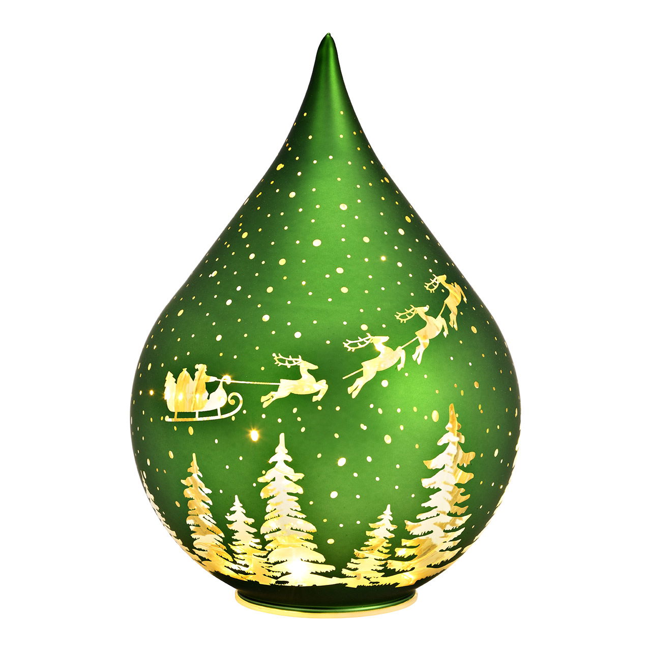 LED Leuchte Tropfen Weihnachtsdekor (exkl. 3xAAA) mit 6/18 Timer aus Glas, Grün (B/H/T) 14x20x14cm LED Leuchte Tropfen Weihnachtsdekor (exkl. 3xAAA) mit 6/18 Timer aus Glas, Grün (B/H/T) 14x20x14cm