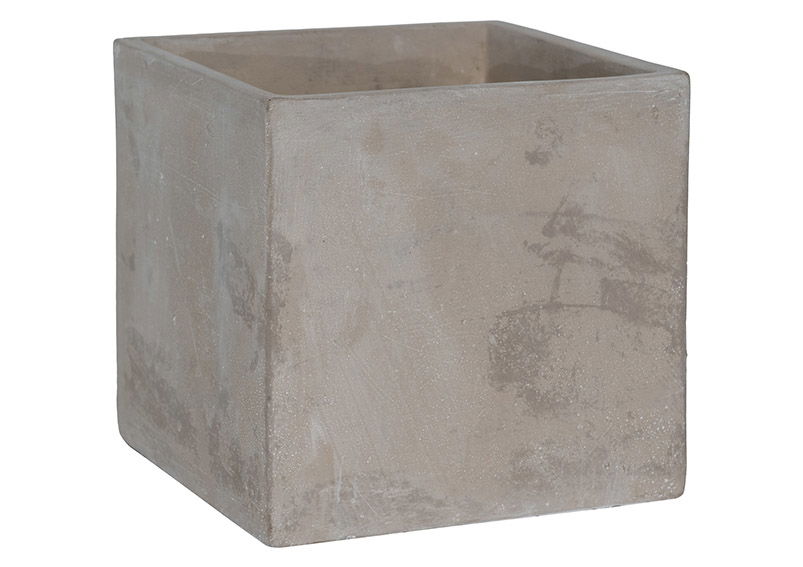 Maceta de cemento natural (A/A/P) 12x12x12cm