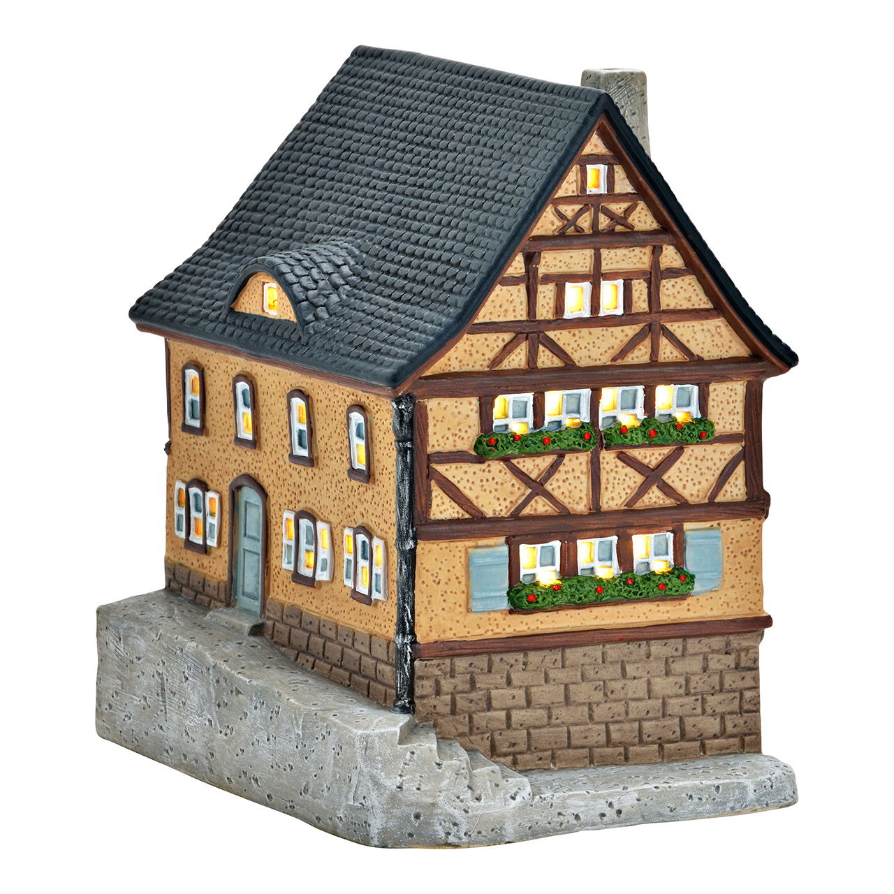 Wurm lichthuis "Plönlein in Rothenburg" gemaakt van porselein, kleurrijk (B/H/D) 18.6x18.4x15cm Gebäude, Hütte, Wohnen, Nachbarschaft, Süßigkeiten