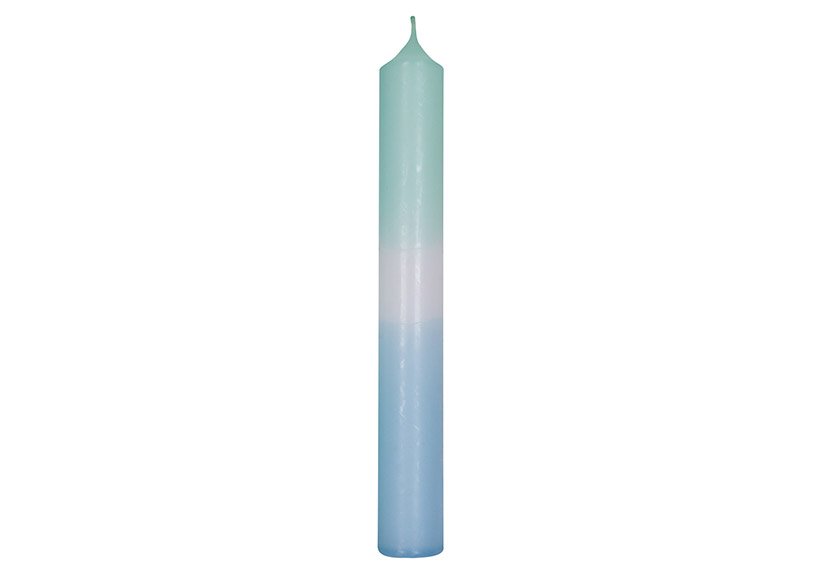 Stick candle DipDye color: mint/ice blue (W/H/D) 2x18x2cm