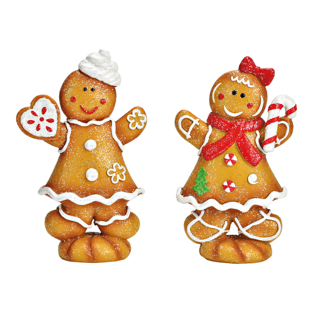 Gingerbread figure made of poly brown 2-fold, (W/H/D) 12x20x6cm