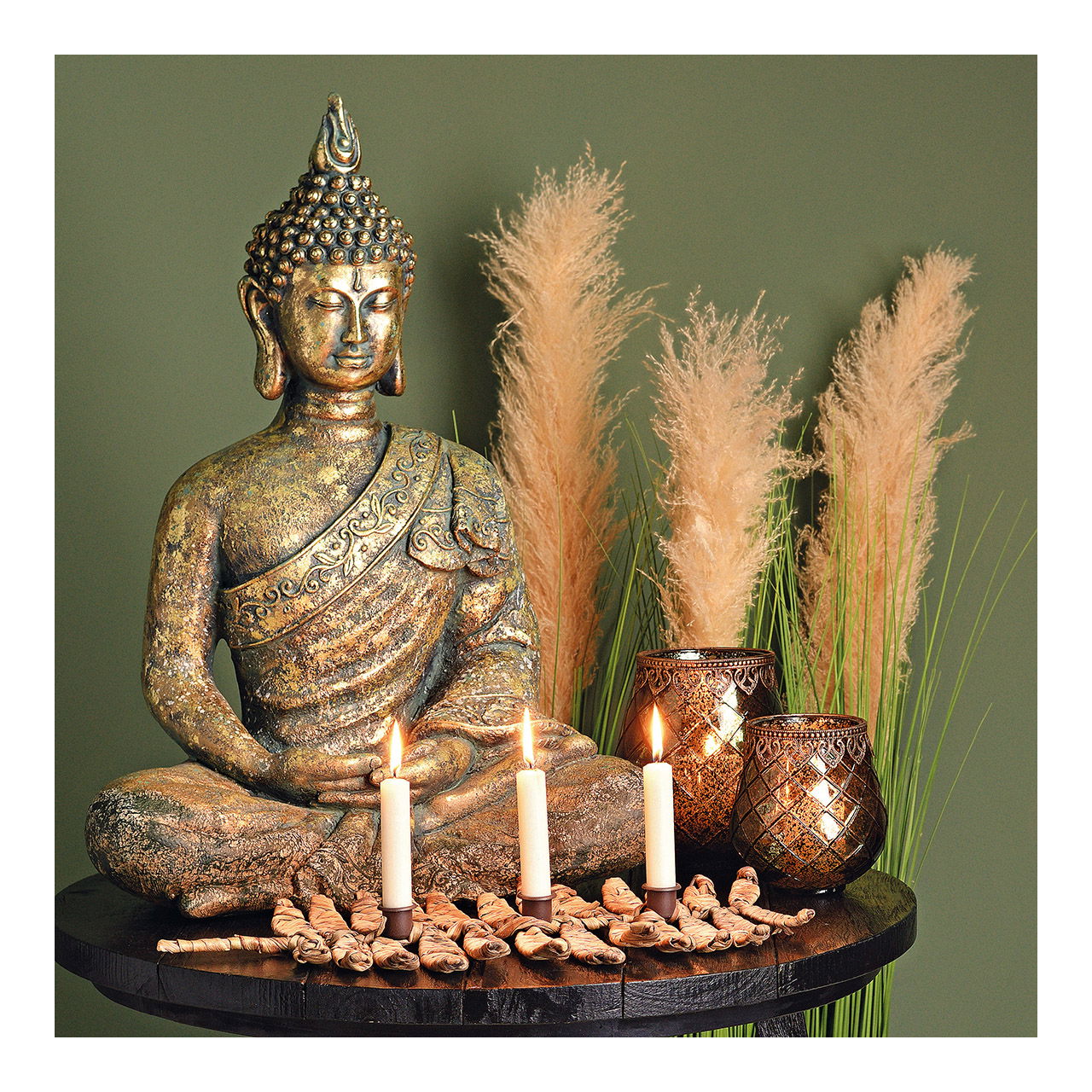 Windlicht mit Metall Rand aus Glas Braun, pink, grün 3-fach, (B/H/T) 13x14x13cm Windlicht mit Metall Rand aus Glas Braun, pink, grün 3-fach, (B/H/T) 13x14x13cm