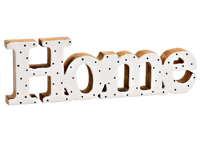 Stand lettering, home, made of mango wood white, natural (W/H/D) 31x10x2cm