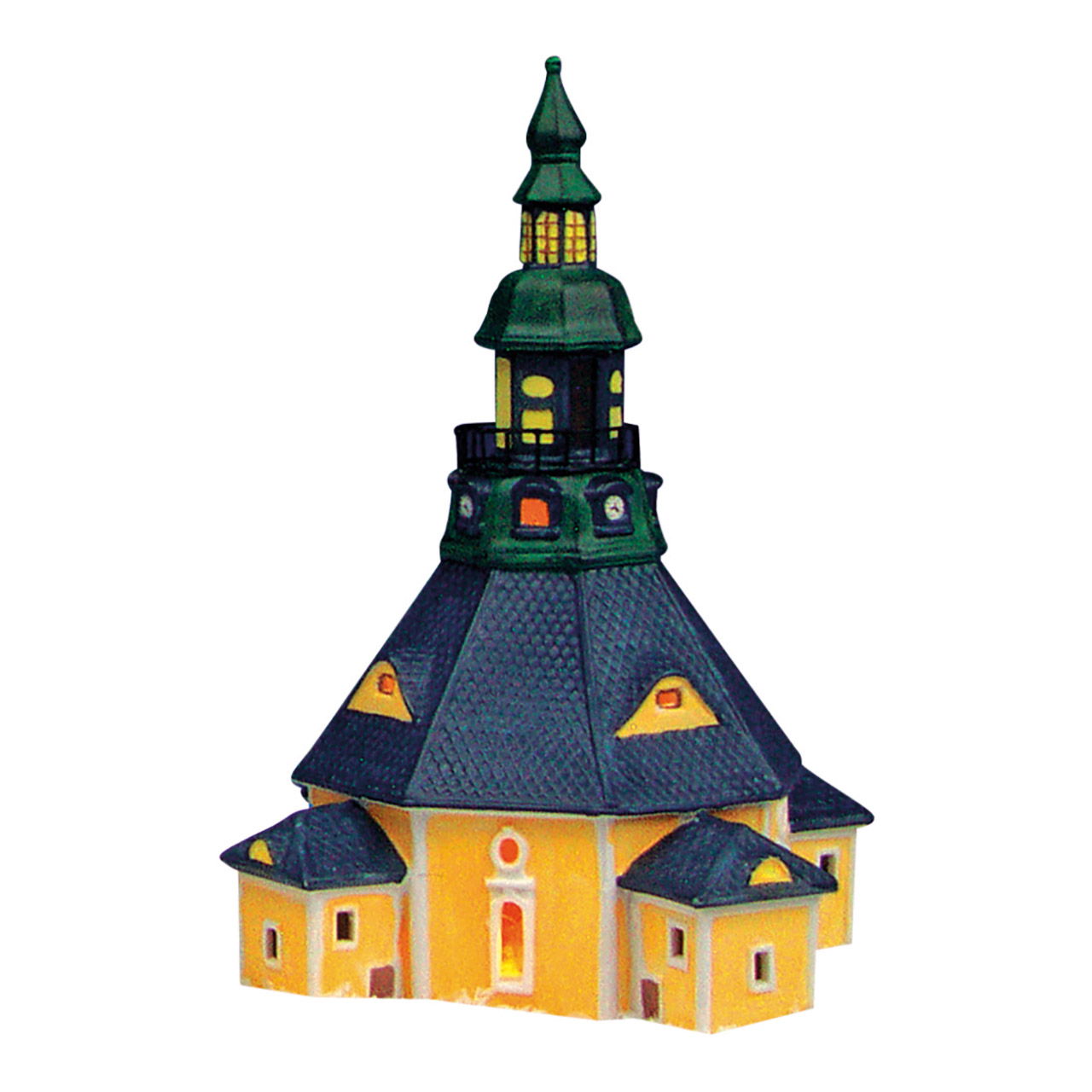 Wurm light house church Seiffen/Erzgebirge in porcellana, colorata (L/H/D) 17x26x17 cm Wurm light house church Seiffen/Erzgebirge in porcellana, colorata (L/H/D) 17x26x17 cm