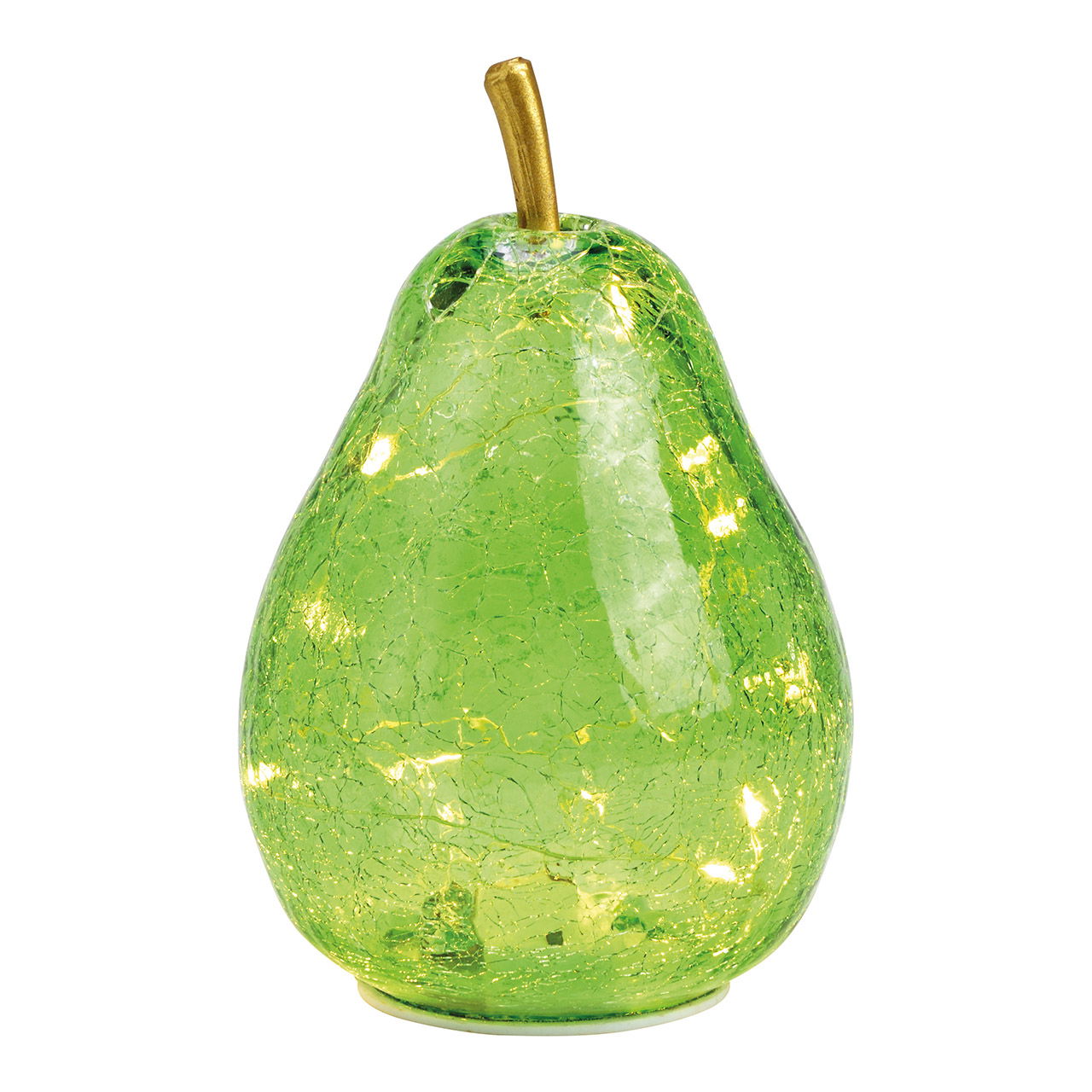 Ampoule avec 10 LED et minuterie en verre vert clair (L/H/P) 11x16x11cm