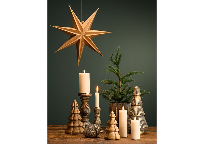 Supporto per albero di Natale in vetro oro antico (L/H/D) 15x30x15cm