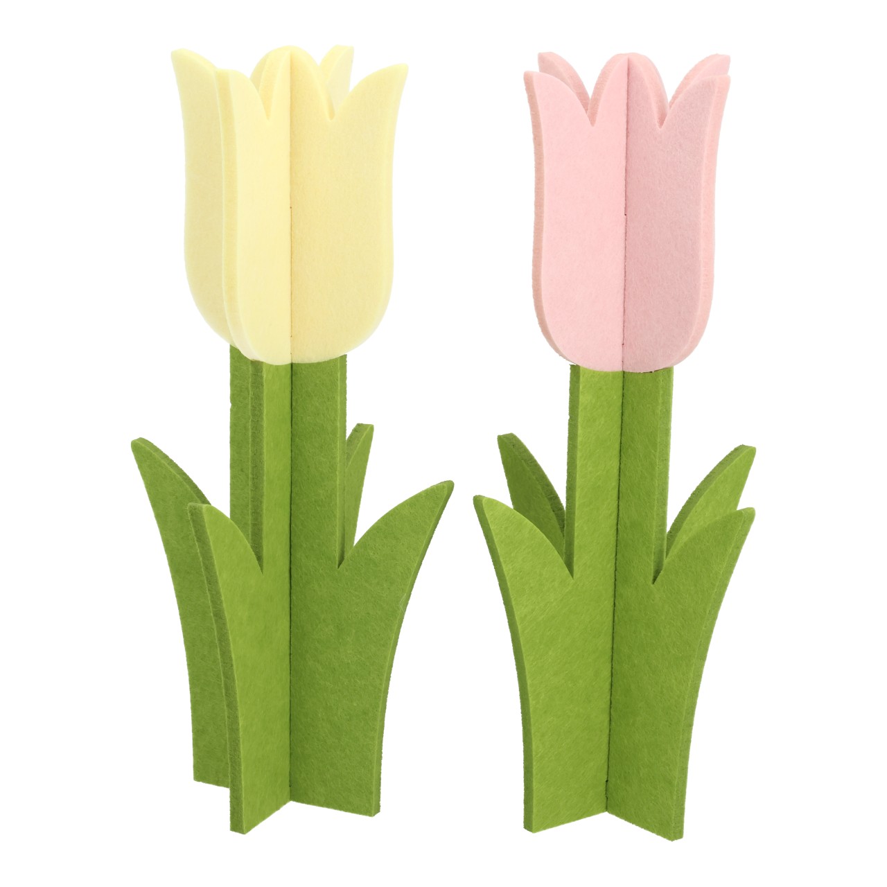 Blume aus Filz Gelb 2-fach sortiert (B/H/T) 18x40x18cm Tulpe, Deko-Figur, Küchenzubehör, Blume, Grün