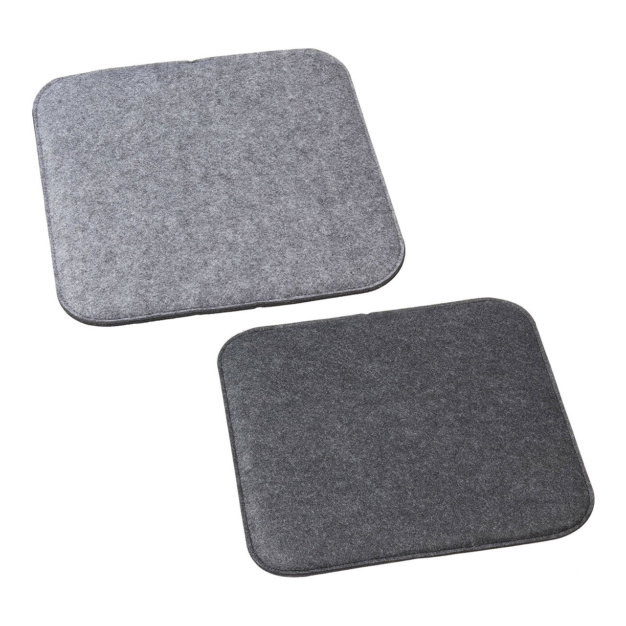 Seat cover 2 sides to turn felt gray 2-fold, (W/H) 35x35cm, polyester filled with foam