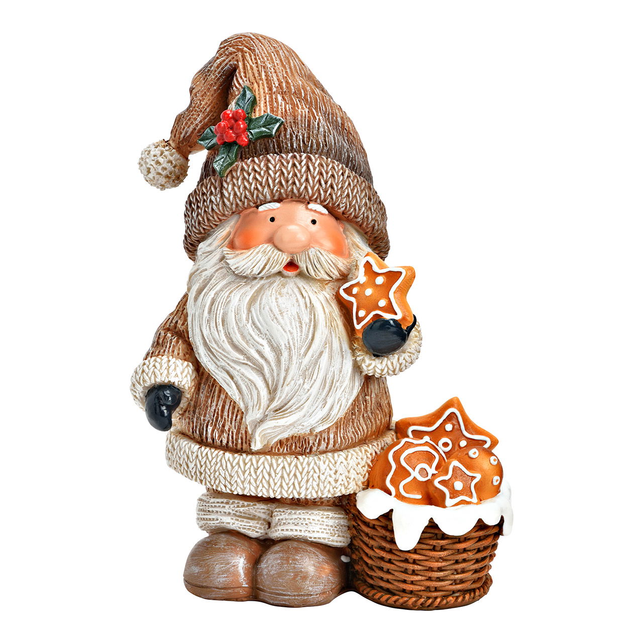 Wichtel mit Lebkuchen aus Poly, (B/H/T) 10x15x7cm Wichtel mit Lebkuchen aus Poly, (B/H/T) 10x15x7cm