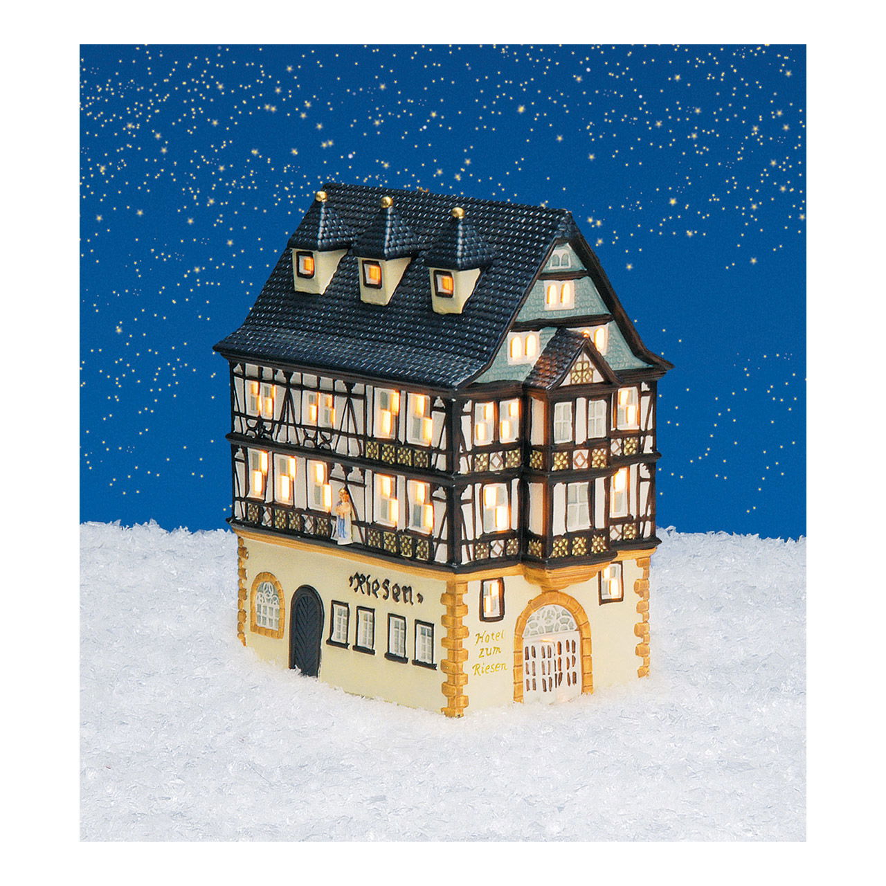 Linterna Hotel zum Riesen/Miltenberg, porcelana, (c/h/d) 17x22x10 cm