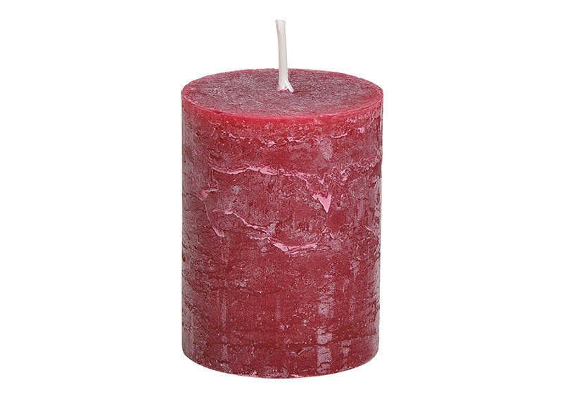 Candle 6,8x9x6,8cm made of wax bordeaux
