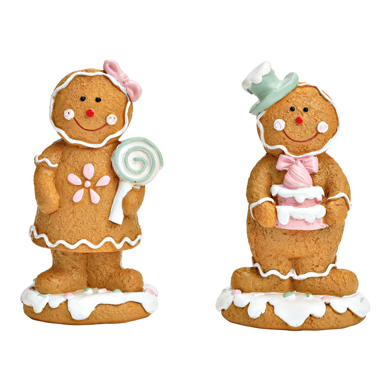 Gingerbread figure made of poly pink 2-fold, (W/H/D) 6x11x4cm