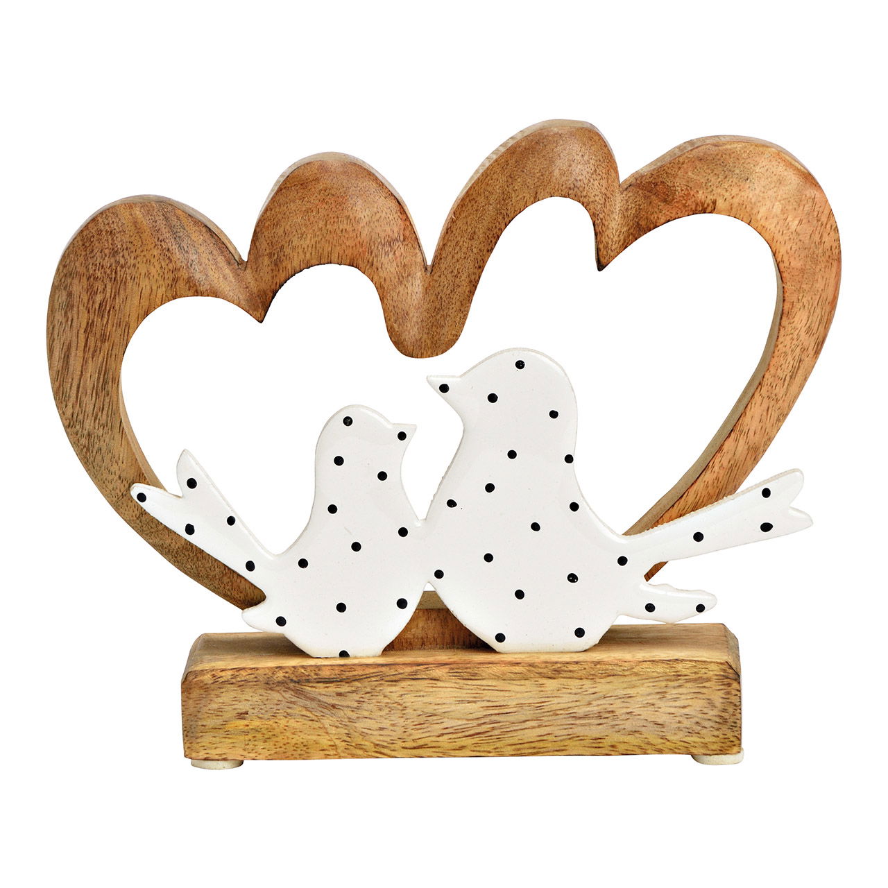 Supporto cuore, uccello in legno di mango naturale, bianco (L/H/D) 19x15x5cm Supporto cuore, uccello in legno di mango naturale, bianco (L/H/D) 19x15x5cm