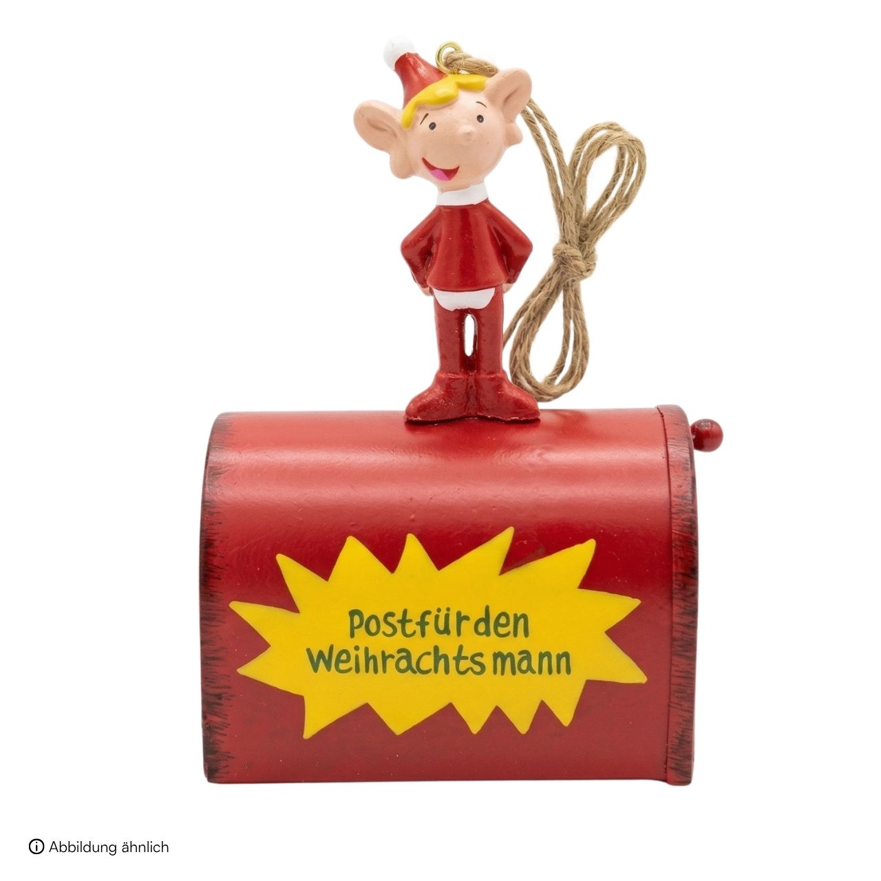WUCK_Hänger Briefkasten Trixi aus Metall Rot (B/H/T) 8x11x5cm Weihnachtsmann, Postbote, Briefkasten, Rot, Figur, Weihnachtsmann, Briefkasten, Dekor, Figur, Rot