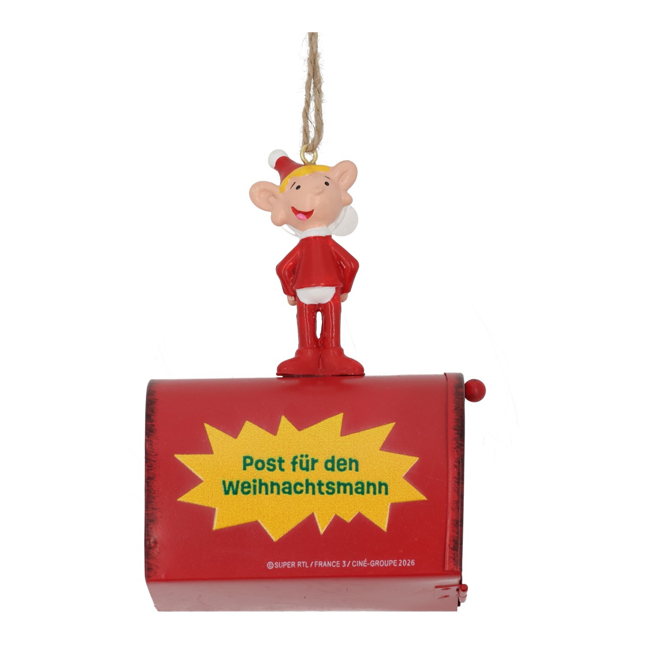 Weihnachtsmann & Co. KG Hänger Briefkasten Jordi Weihnachtsmann, Postbote, Briefkasten, Rot, Figur, Weihnachtsmann, Briefkasten, Dekor, Figur, Rot, Weihnachtsfigur, Elf, Briefkasten, Dekoration, Rot