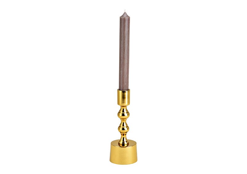 Kerzenhalter aus Metall Gold (B/H/T) 6x17x6cm
