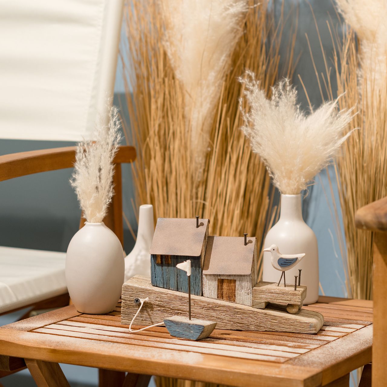 Bootshaus aus Holz/Metall Blau (B/H/T) 16x25x6cm Bootshaus aus Holz/Metall Blau (B/H/T) 16x25x6cm