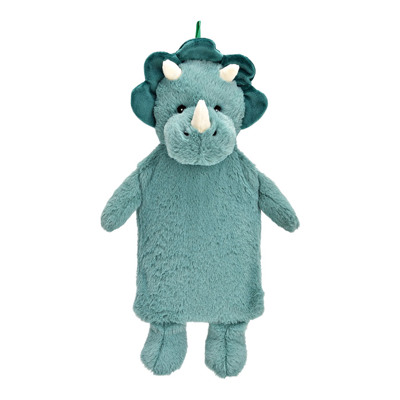 Bouillotte 0,7L Dino housse en peluche plastique, turquoise (L/H/P) 27x43x12cm