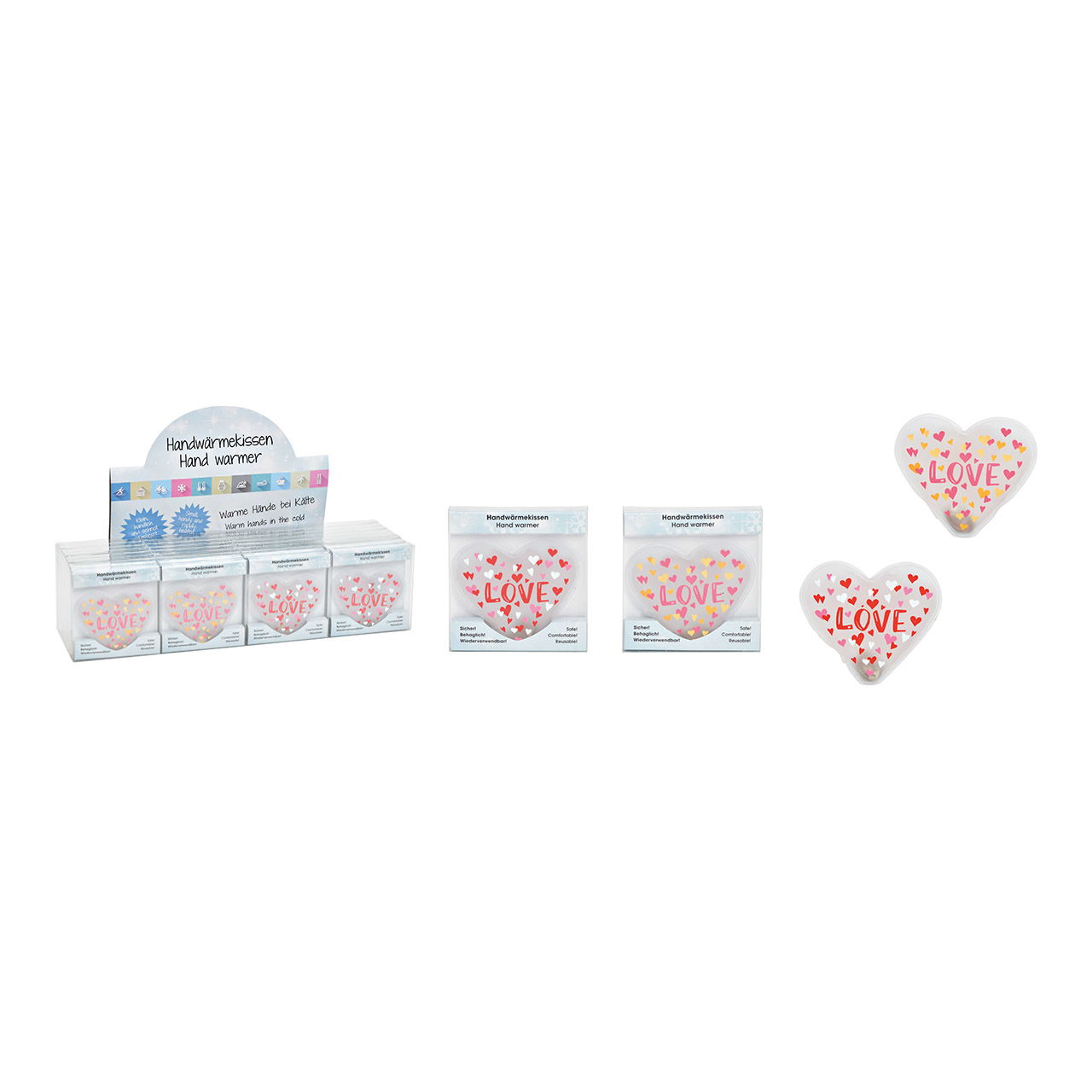 Plastic zakwarmer hart kleurrijk 2-voudig, (B/H/D) 10x9x1cm Plastic zakwarmer hart kleurrijk 2-voudig, (B/H/D) 10x9x1cm