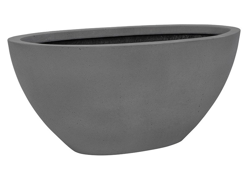 Fiberstone flower pot gray (W/H/D) 43x18x18cm