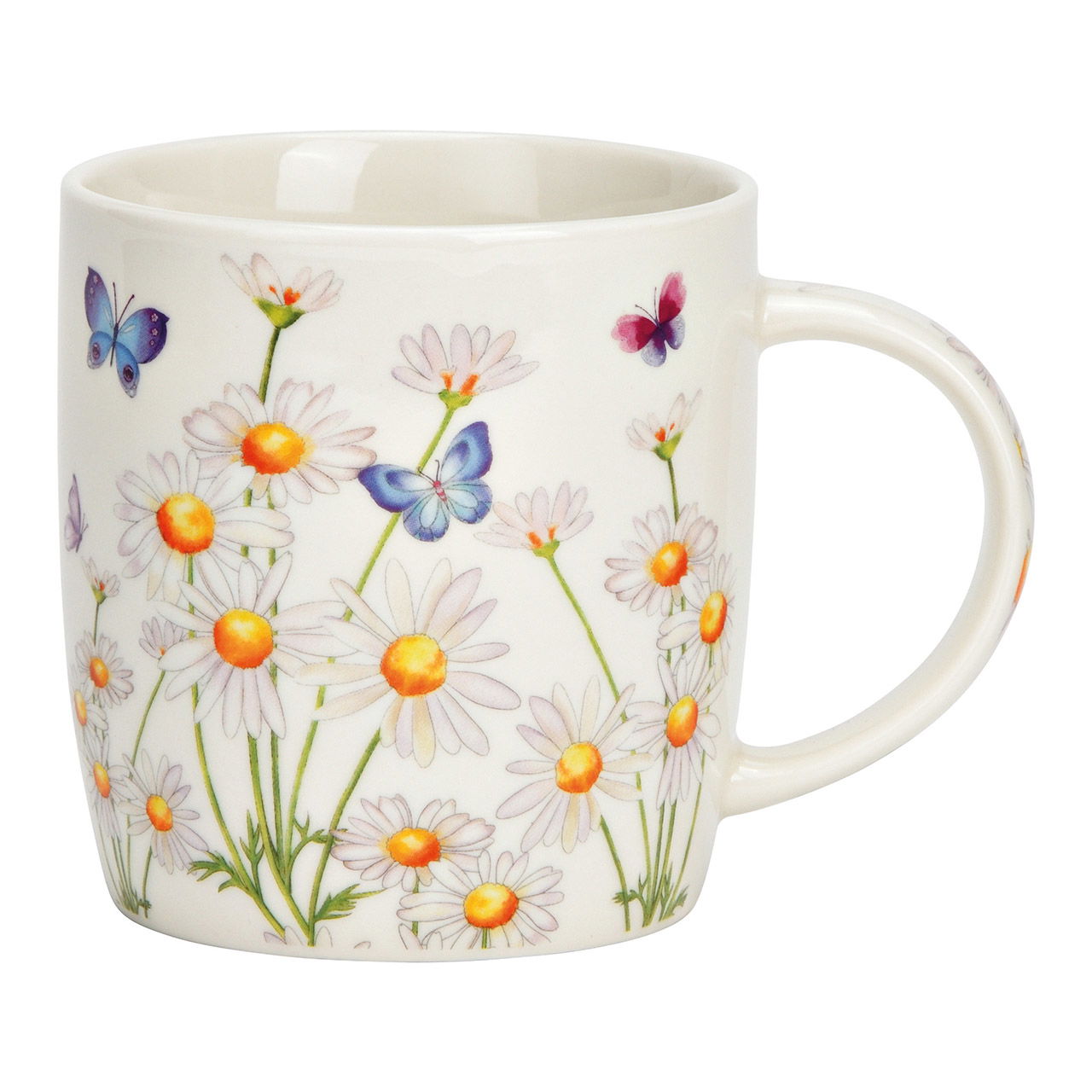 Tazza in porcellana con decoro floreale colorato (L/H/D) 13x9x9cm 350ml