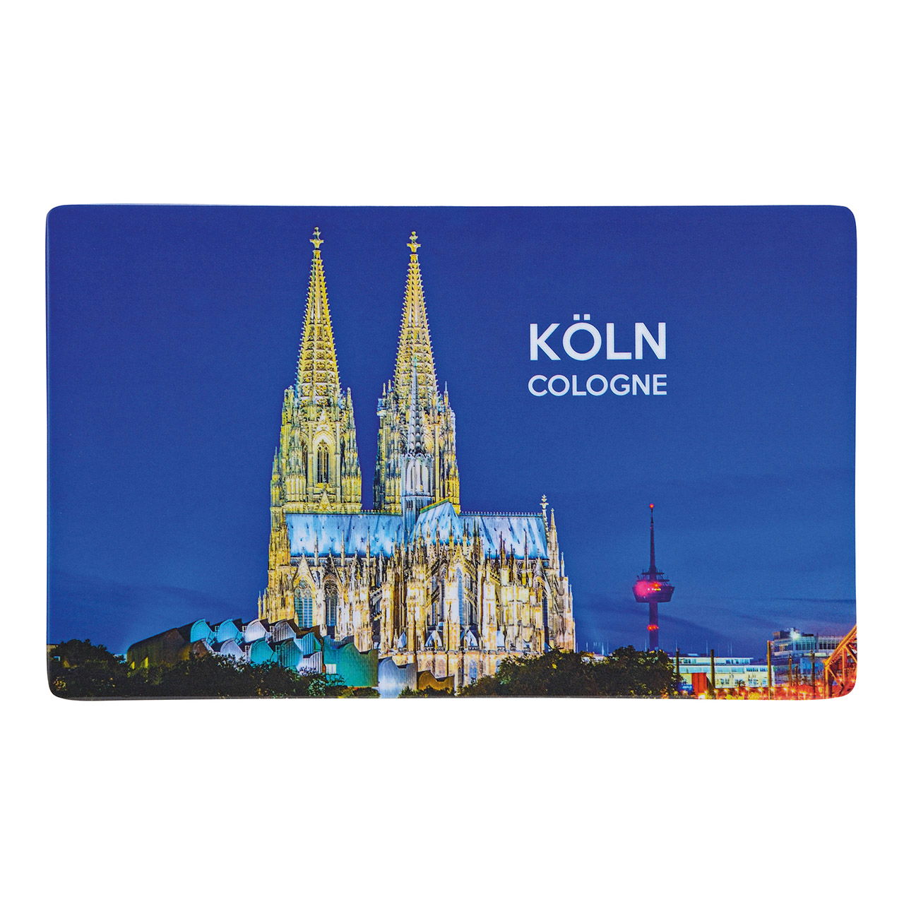 Frühstücksbrett Kölner Dom aus Melamin, Blau (B/H) 23x14cm Frühstücksbrett Kölner Dom aus Melamin, Blau (B/H) 23x14cm