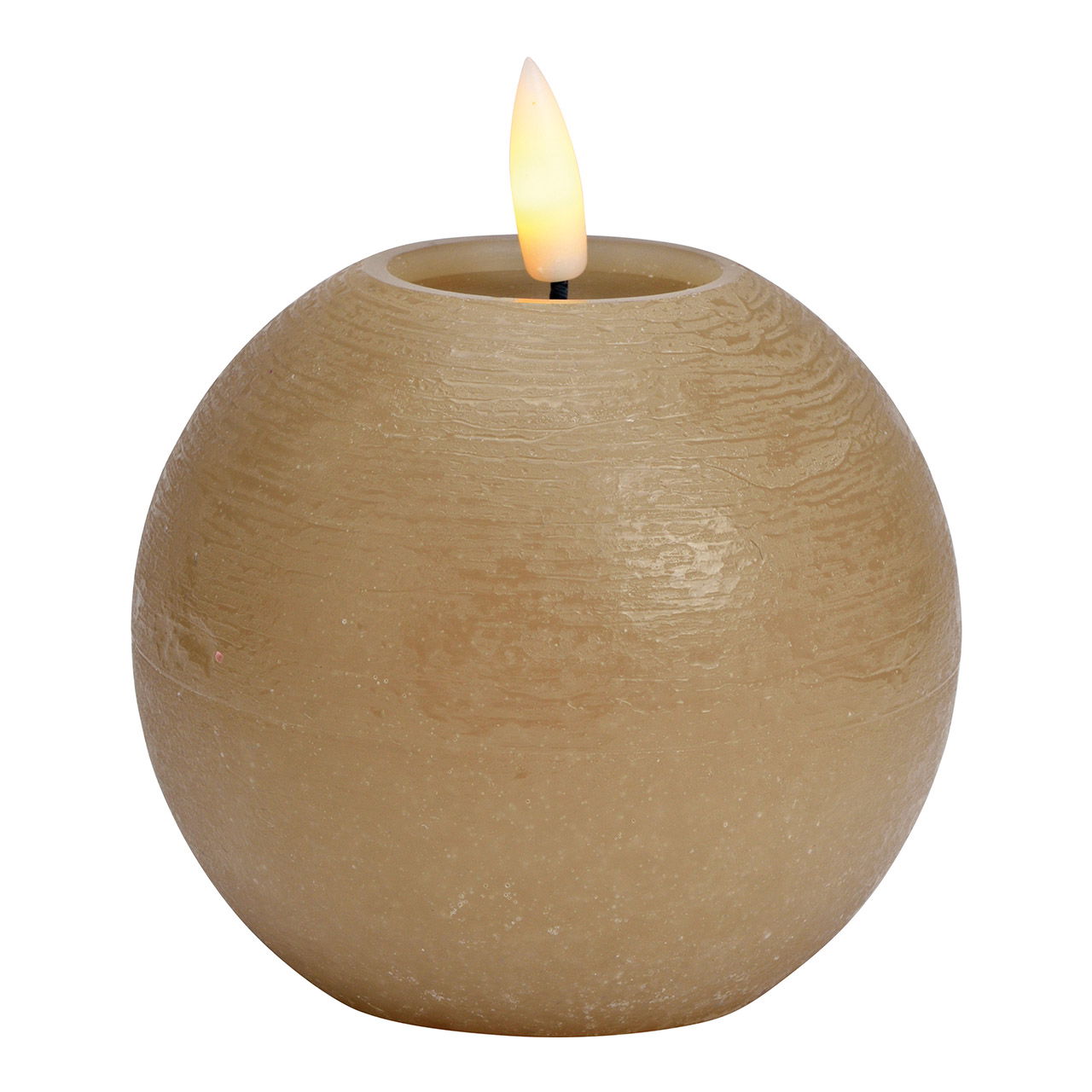 Kerze Kugel LED beige, Flackerlicht, exklusive 2xAA aus Wachs (B/H/T) 10x9x10cm Kerze Kugel LED beige, Flackerlicht, exklusive 2xAA aus Wachs (B/H/T) 10x9x10cm
