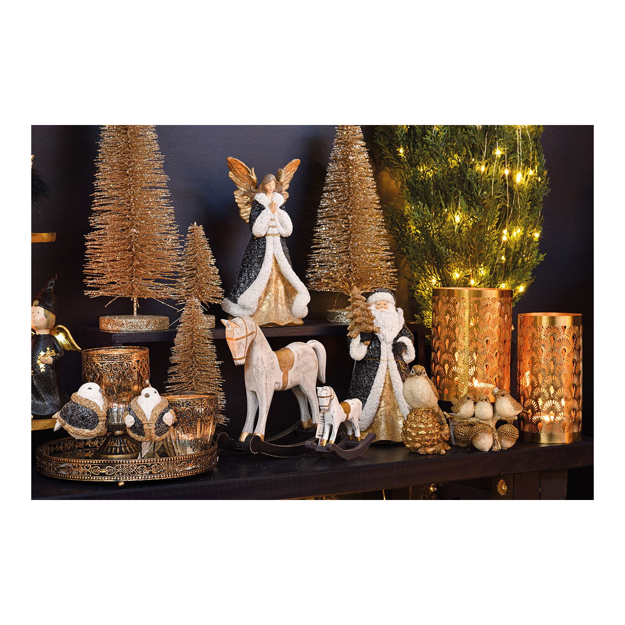 Windlicht Marokko dekor aus Glas,Metall Gold (B/H/T) 8x9x8cm Erwachsener, Braut, Weiblich, Person, Frau