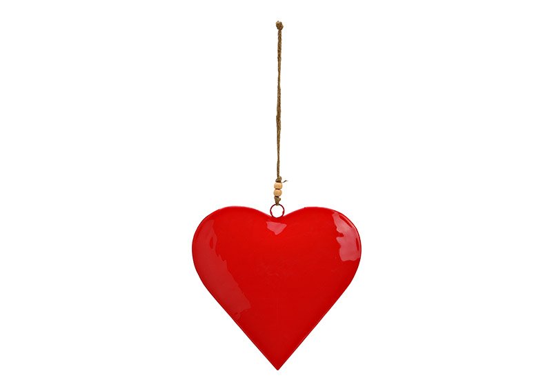 Pendentif cœur en métal rouge (L/H/P) 19x19x2cm