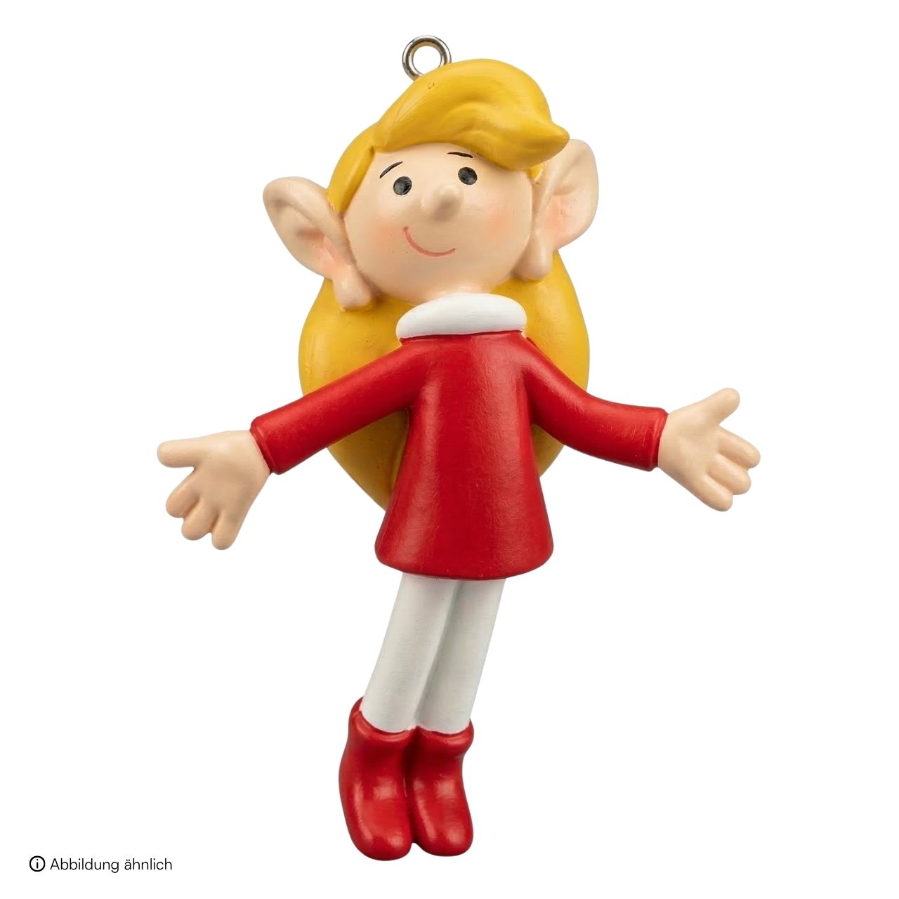 WUCK_Hänger Trixi aus Poly Bunt (B/H/T) 5x6.5x3cm Figur, Hängeranhänger, Rot, Blond, Kind, Figur, Anhänger, Blonde, Rot, Kleidung