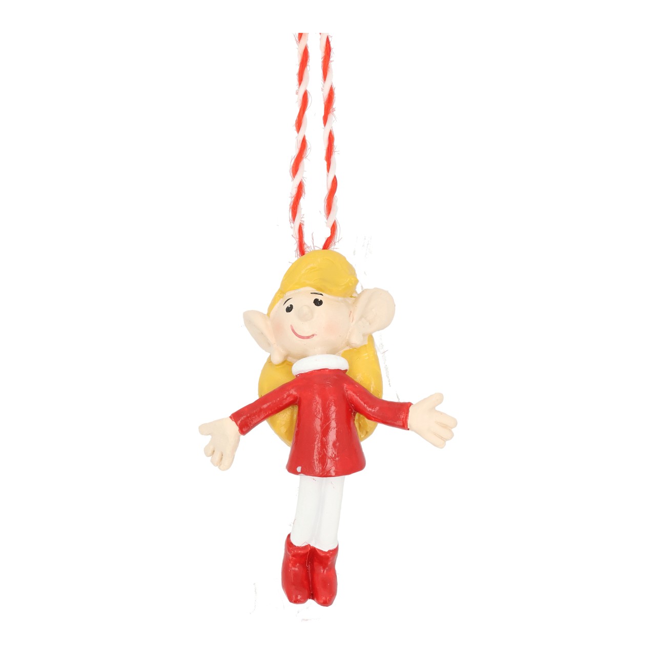 Weihnachtsmann & Co. KG Hänger Trixi aus Poly, Rot/Gelb (B/H/T) 5x6.5x3cm Figur, Hängeranhänger, Rot, Blond, Kind, Figur, Anhänger, Blonde, Rot, Kleidung, Figur, Hänger, Elf, Rot, Gelb