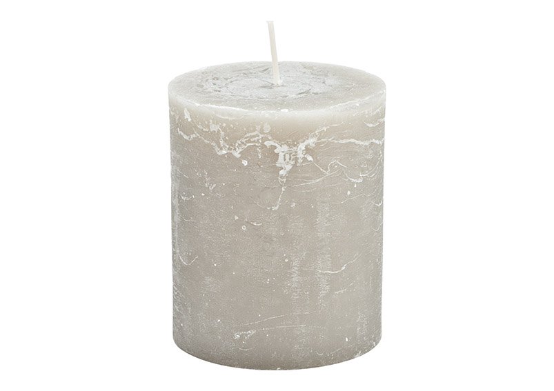 Candle 10x12x10cm wax stone light gray 