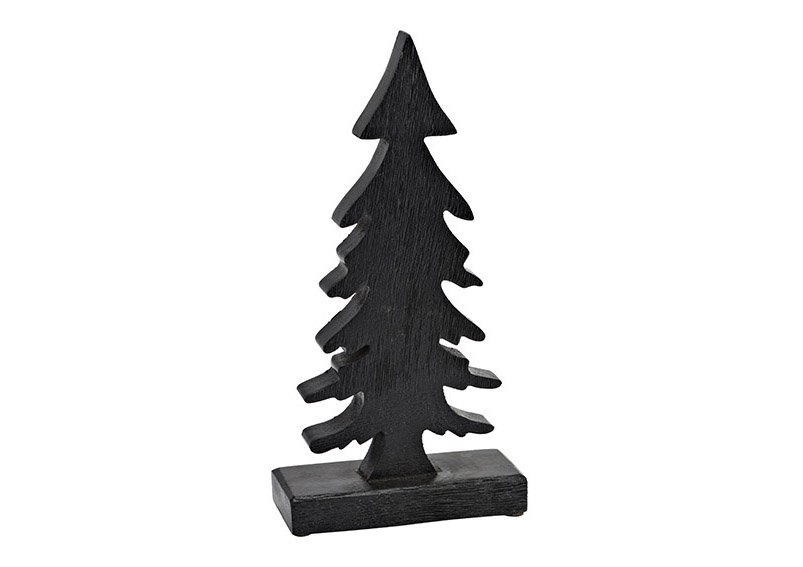 Stand fir tree mango wood black (W/H/D) 16x32x6cm