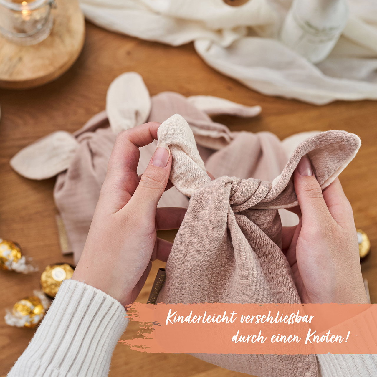 Textilien, GeNähtes Stoffknäuel?, Babyfreundlich, Beige, Stoffknoten-Zubehör