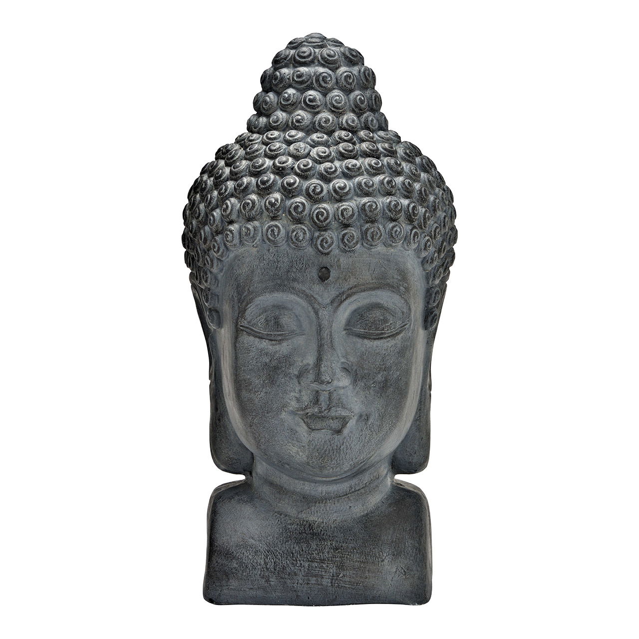 Buddha Kopf aus Poly Grau (B/H/T) 25x50x25cm Buddha Kopf aus Poly Grau (B/H/T) 25x50x25cm