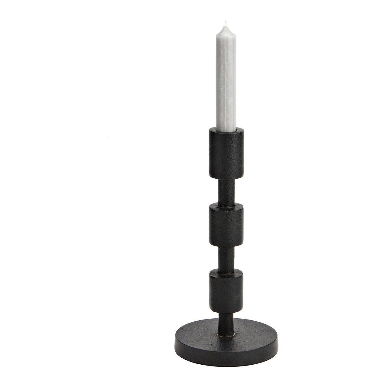 Black metal candle holder (W/H/D) 11x25x11cm Black metal candle holder (W/H/D) 11x25x11cm