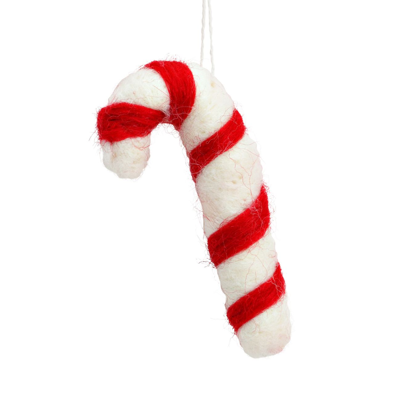 Hänger Zuckerstange aus Filz, Rot/Weiß (B/H/T) 3x7x1cm Bonbons, Essen, Süßigkeiten