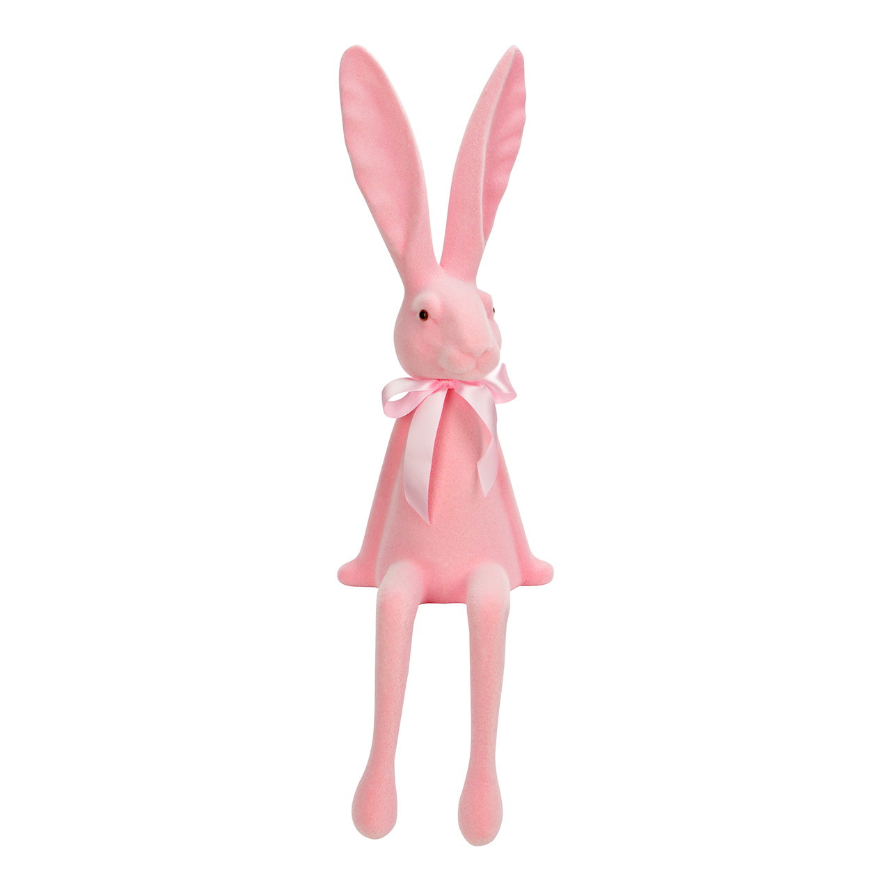 Plastic flocked rabbit, pink/pink (W/H/D) 17x60x20cm | 10045161