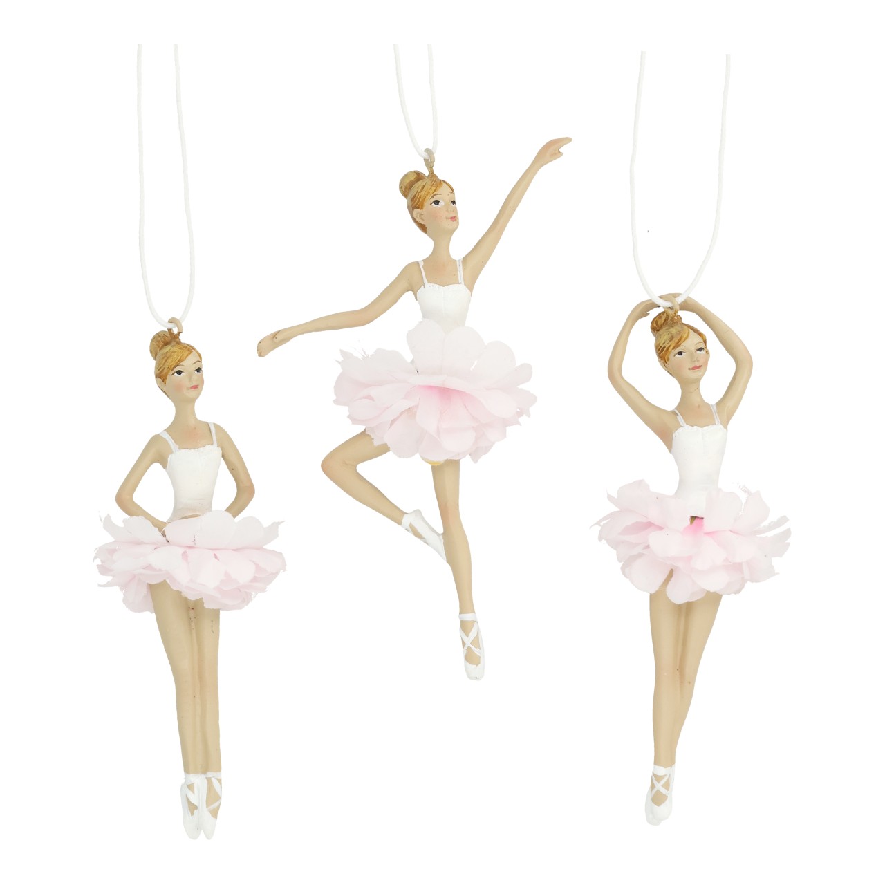 Ciondolo Ballerina-Anhänger, Tanzfigur, Haarband, Rosa Tüllrock, Dekoschmuck